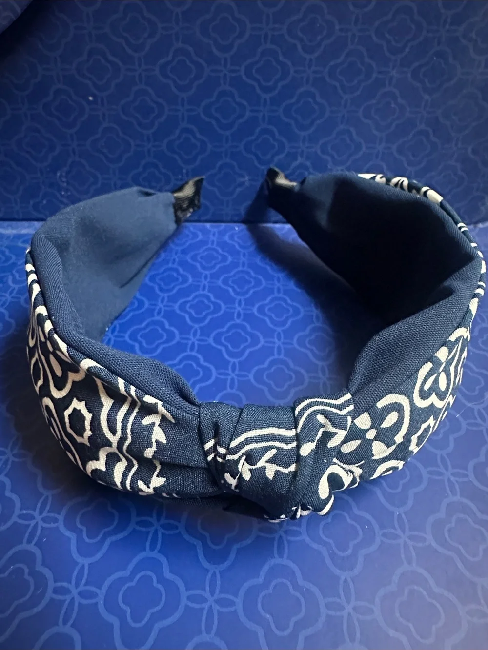 Navy Floral Knot Headband